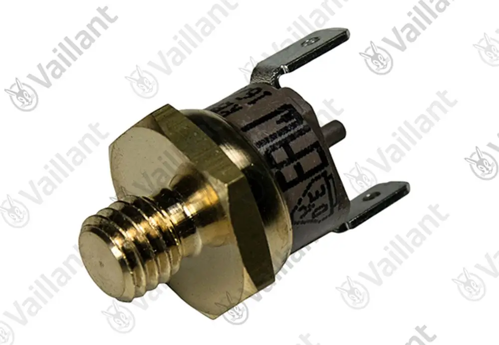 Vaillant Sensor mit metallischem Gehäuse und Anschlussklemmen, zur Installation in Heizungsanlagen oder ähnlichen Anwendungen.